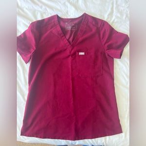 Women's Burgundy Catarina™ - One-Pocket Scrub Top - S /